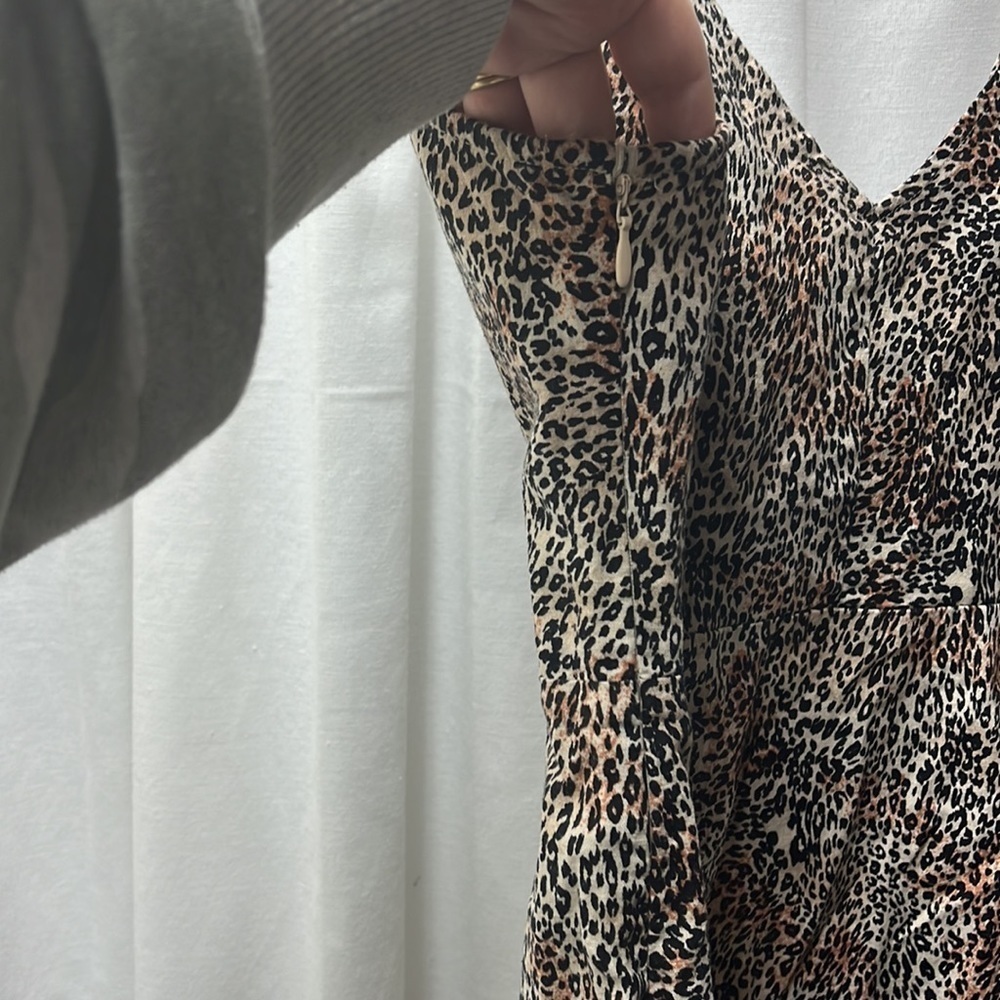 Urban Outfitters Front Cutout Side Zip Cheetah Dress-S - Picture 6 of 6